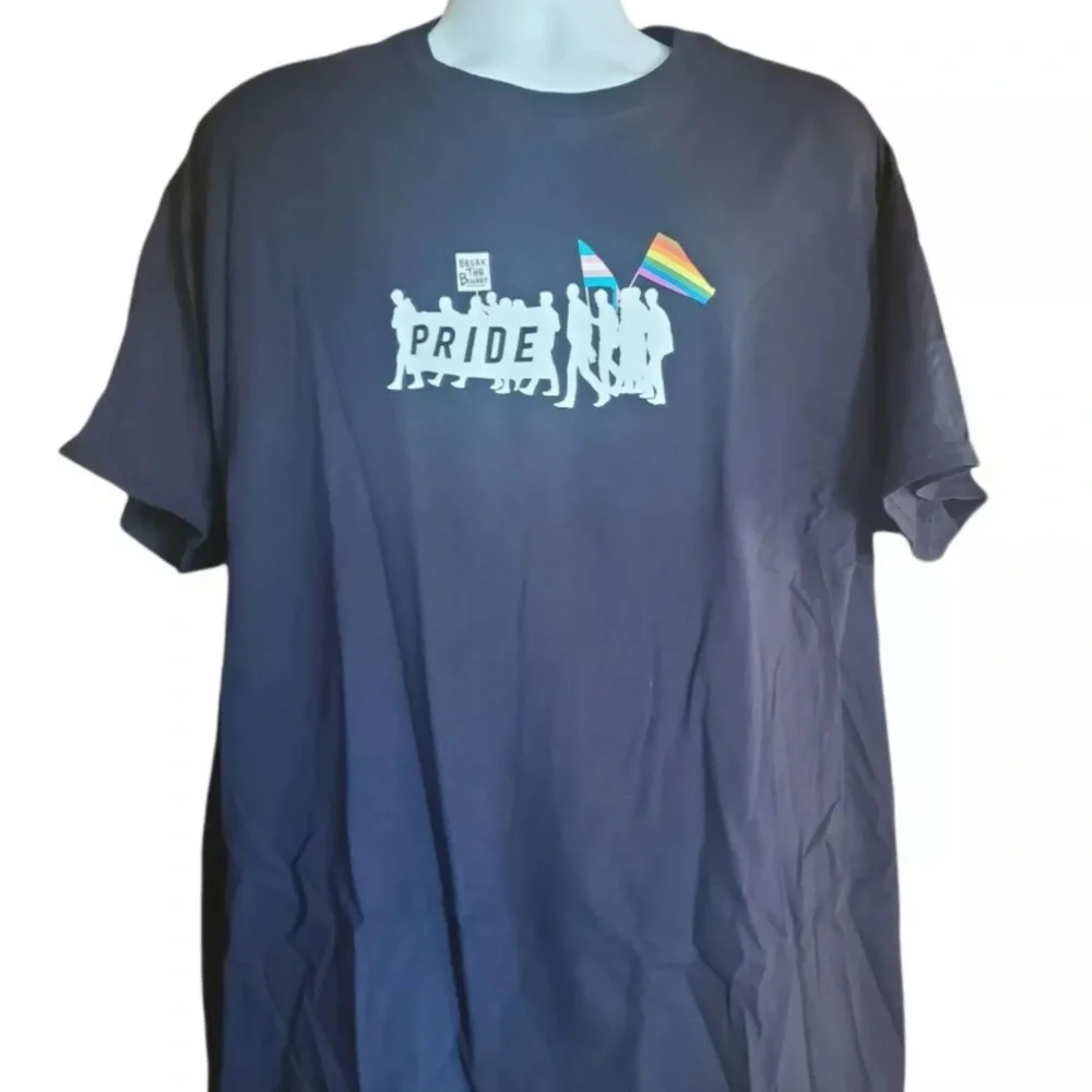 NEW UNISEX Non-Binary GAY Pride T-Shirt Break The Binary - LGBTQ+ Phluid Project - Picture 2 of 4
